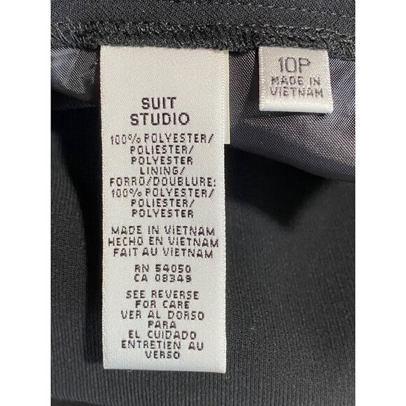 Suit Studio 2 PC Suit Houndstooth Blazer with Black Pants Women’s Size 10P NWT - Picture 8 of 15